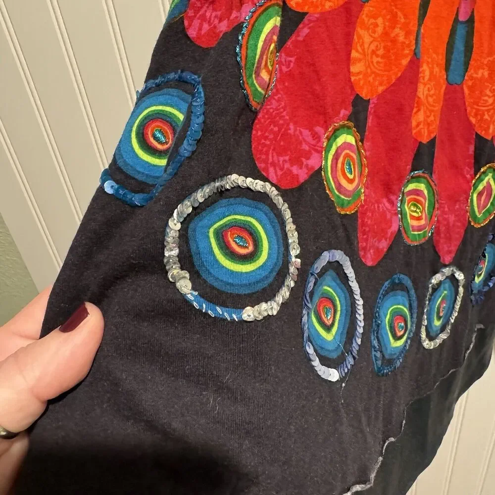 Desigual Tropical Floral Tank Dress Cotton No Belt Size Small - Picture 4 of 8